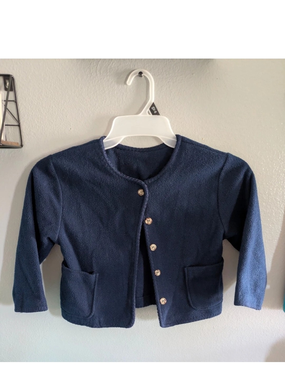 Vintage Clement Youth Girls Size 6 Blue 2 Pocket Button Up Sweater Cardigan - Picture 2 of 7